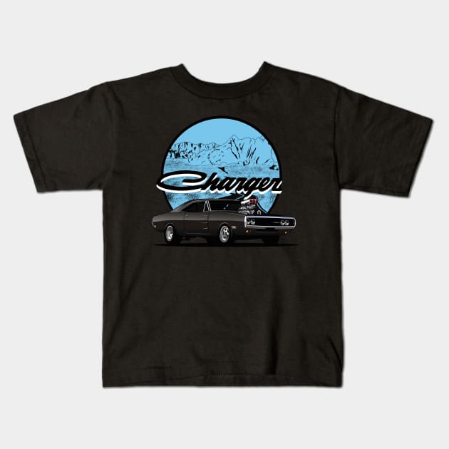 Dodge Charger 1969 Kids T-Shirt by Aiqkids Design